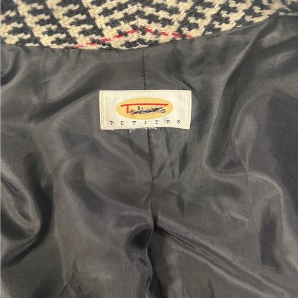 Talbots Wool Classic Houndstooth Blazer Old Money Classic Office Petite Size 10 - Picture 6 of 7